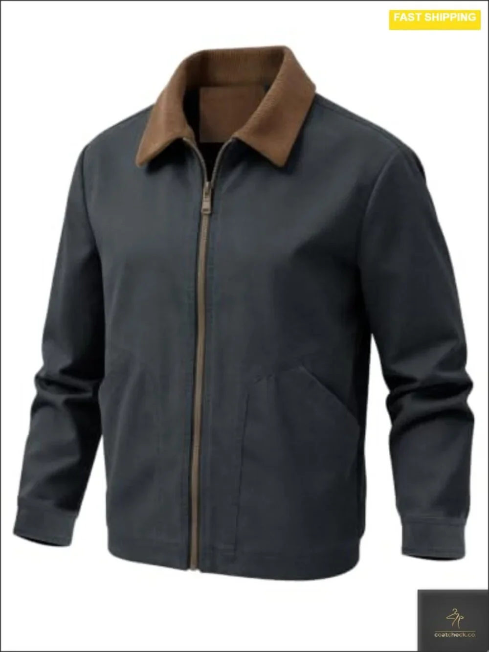 Men's Lightweight Full Zip Casual Work Barn Jacket Windbreaker Polyester